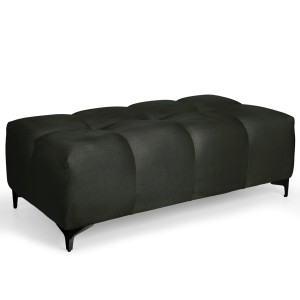 Prošívaný velurový taburet 63 x 121 cm v grafitové barvě