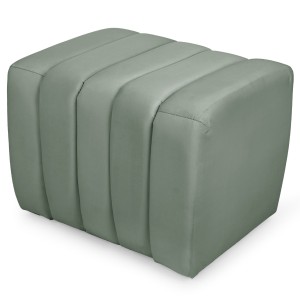 Designový velurový taburet 48 x 60 cm v mátové barvě