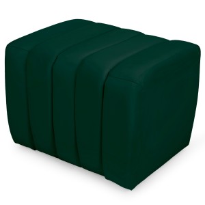 Designový velurový taburet 48 x 60 cm v tmavě zelené barvě