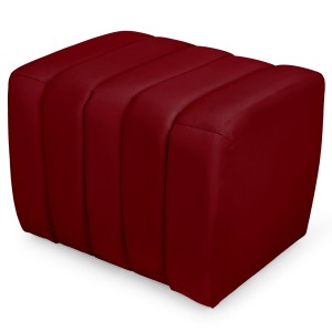 Designový velurový taburet 48 x 60 cm v červené barvě