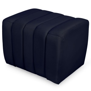 Designový velurový taburet 48 x 60 cm v tmavě modré barvě