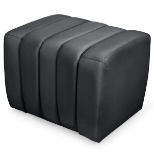 Designový velurový taburet 48 x 60 cm v šedé barvě