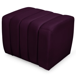 Designový velurový taburet 48 x 60 cm v tmavě fialové barvě