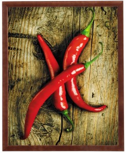 Moderní obrázek v hnědém rámu 40x50 cm - Paprika 1