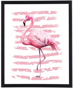 Moderní obrázek v černém rámu 40x50 cm - Flamingo 2