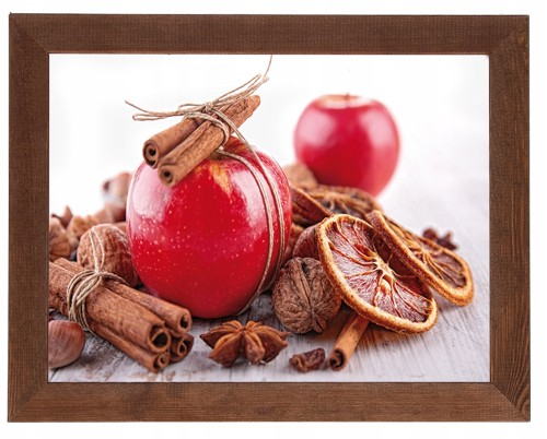 Obraz w brązowej ramie Jabłka