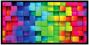 Moderní obrázek v černém rámu 50x100 cm - Čtverce