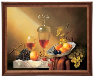 Reprodukce obrazu v dřevěném rámu, 40x50 cm - Martwa Natura I, Cezary Różycki