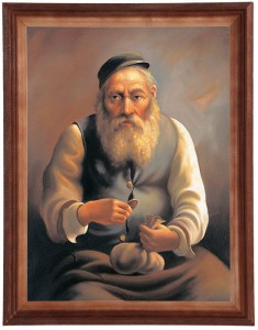 Reprodukce obrazu v dřevěném rámu, 40x50 cm - Žid III, Marian Kaszuba
