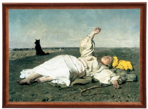 Reprodukce obrazu v dřevěném rámu, 50x70 cm - Babie léta, Józef Chełmoński