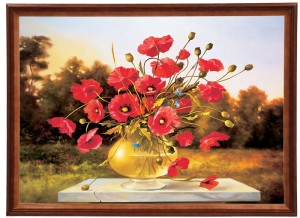 Reprodukce obrazu v dřevěném rámu, 50x70 cm - Maky, Cezary Różycki
