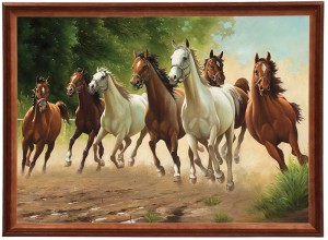 Reprodukce obrazu v dřevěném rámu, 50x70 cm - Paddock, Adam Lis