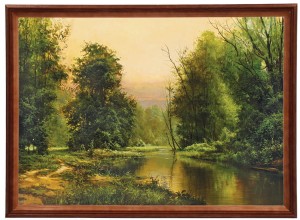 Reprodukce obrazu v dřevěném rámu, 50x70 cm - Wieprz in Michalowo, Zygmunt Konarski