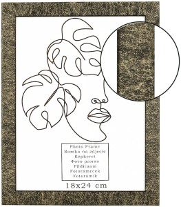 Fotorámeček 18x24 cm, dřevěný, zlatý, s mramorovým vzorem