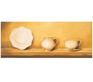 Originální olejomalba na plátně 30x70 cm Porcelán I A. Korecká originál