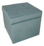 Moderní otevírací puf 45×45 cm z welvetové tkaniny v modré barvě
