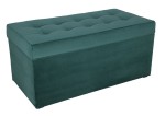 Moderní otevírací puf 45×90 cm z welvetové tkaniny v tyrkysové barvě