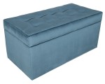 Moderní otevírací puf 45×90 cm v azurové barvě z příjemné velurové látky