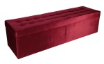 Moderní otevírací puf 45×160 cm z welvetové tkaniny ve vínové barvě
