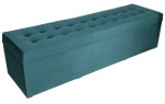Moderní otevírací puf 45×160 cm z welvetové tkaniny v tyrkysové barvě