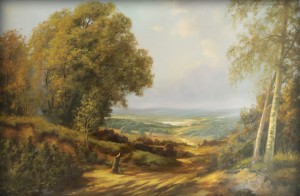 Originální olejomalba na plátně 65x100 cm Pohled na údolí Kašuba originál