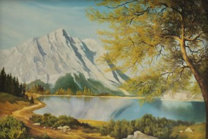 Originální olejomalba na plátně 65x100 cm Bílá hora A. Lis originál