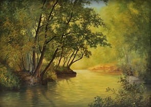 Originální olejomalba na plátně 65x100 cm Žlutá řeka M. Kaszuba originál