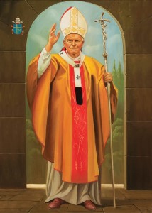 Původní olejomalba na plátně 65x100 cm Jan Pavel II. Koscielniak původní