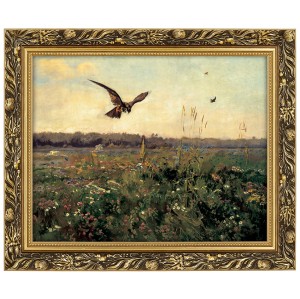 Reprodukce ve zlatém rámu 40x50 cm - Hawk. Počasí, Józef Chełmoński