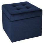 Moderní otevírací puf 45x45 cm v tmavě modré barvě
