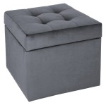 Moderní otevírací puf 45x45 cm v šedé barvě