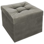 Moderní otevírací puf 45x45 cm ve světle šedé barvě
