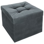 Moderní otevírací puf 45x45 cm v tmavě šedé barvě