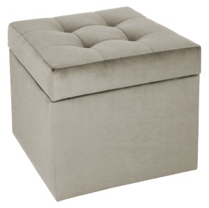 Moderní otevírací puf 45x45 cm v tmavě béžové barvě