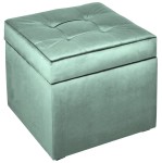 Moderní otevírací puf 45×45 cm z welvetové tkaniny v mátové barvě