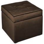 Moderní otevírací puf 45x45 v hnědé barvě