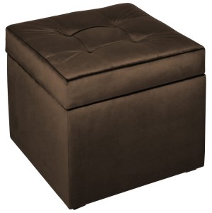 Moderní otevírací puf 45x45 v hnědé barvě