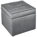 Moderní otevírací puf 45x45 v šedé barvě