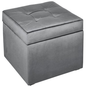 Moderní otevírací puf 45x45 v šedé barvě