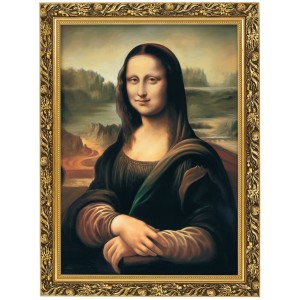 Reprodukce ve zlatém rámu 50x70 cm - Mona Lisa, Leonardo da Vinci