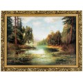 1. OBRAZ PEJZAZ Z ROZTOCZA 605 W ZLOTEJ RAMCE MAKOWCE 50 cm x 70 cm przodem.jpg