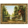 1. OBRAZ STARY MLYN LATO 6043 W ZLOTEJ RAMCE MAKOWCE 50 cm x 70 cm przodem.jpg