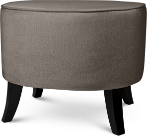 Čalouněný oválný puf 52×62×46 cm STŘEDNÍ v hnědé barvě