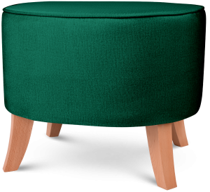 Čalouněný oválný puf 52×62×46 cm STŘEDNÍ v zelené barvě