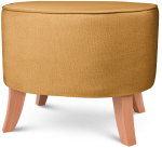Čalouněný oválný puf 52×62×46 cm STŘEDNÍ ve žluté barvě