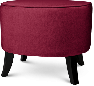 Čalouněný oválný puf 52×62×46 cm STŘEDNÍ v červené barvě