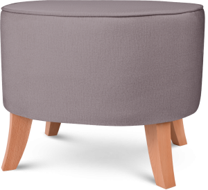 Čalouněný oválný puf 52×62×46 cm STŘEDNÍ ve fialové barvě