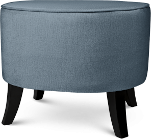 Čalouněný oválný puf 52×62×46 cm STŘEDNÍ v modré barvě