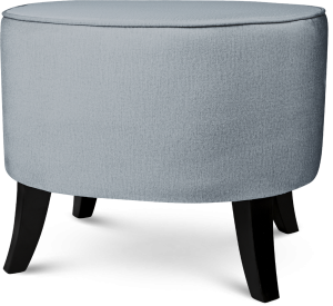 Čalouněný oválný puf 52×62×46 cm STŘEDNÍ v šedé barvě