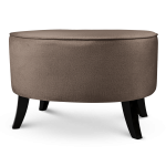 Čalouněný oválný puf 62×72×46 cm VELKÝ v hnědé barvě